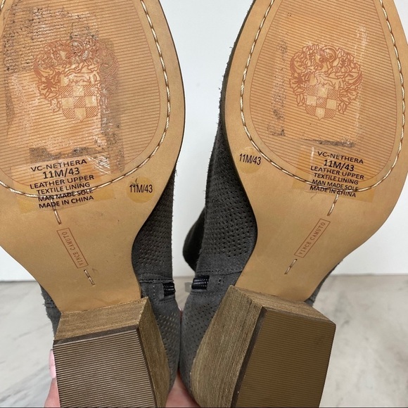 New! Vince Camuto Nethera Perforated Suede Gray Boot 11M - Picture 15 of 16
